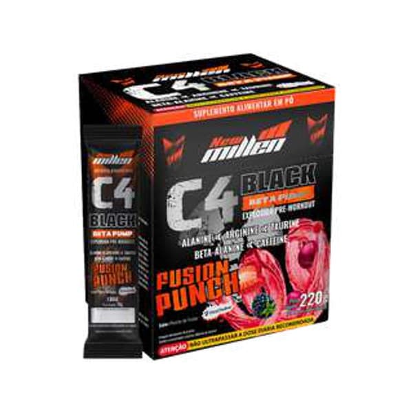 Pré-treino C4 Black Beta Pump (caixa sachês) Fusion Punch — New Millen