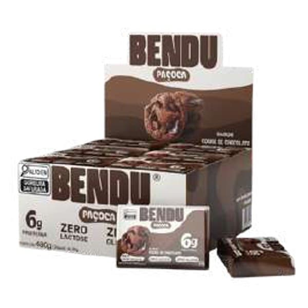 Paçoca Proteica Bendu (display) Cookie de Chocolate